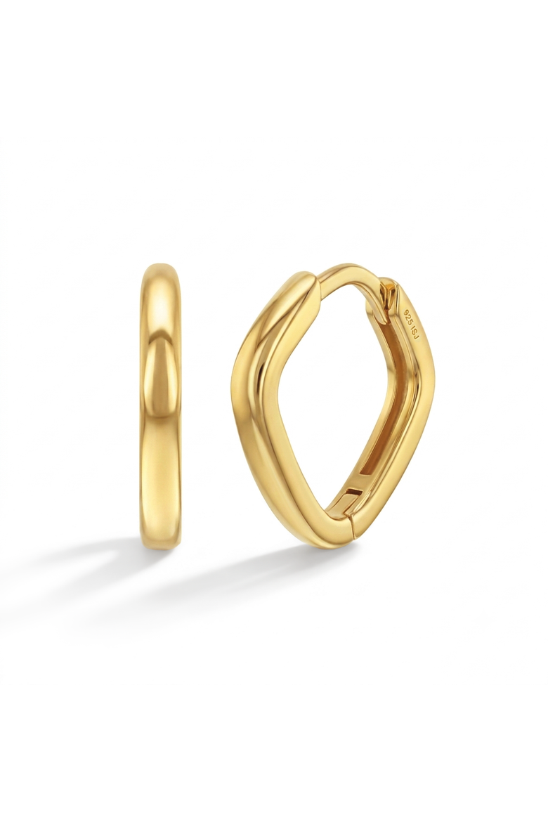 Angled Plated Hoop Earrings, Main, color, Gold