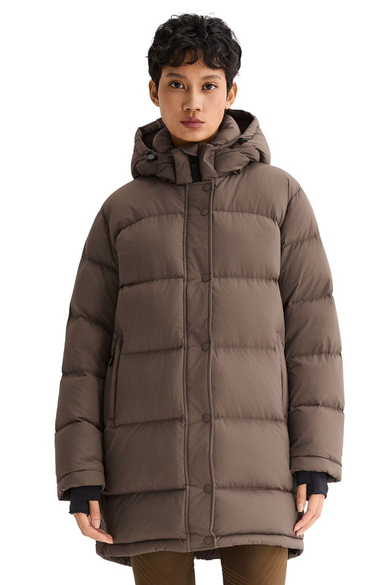 Puff-O® Hip-Length Down Puffer Jacket, Alternate, color, Coffee
