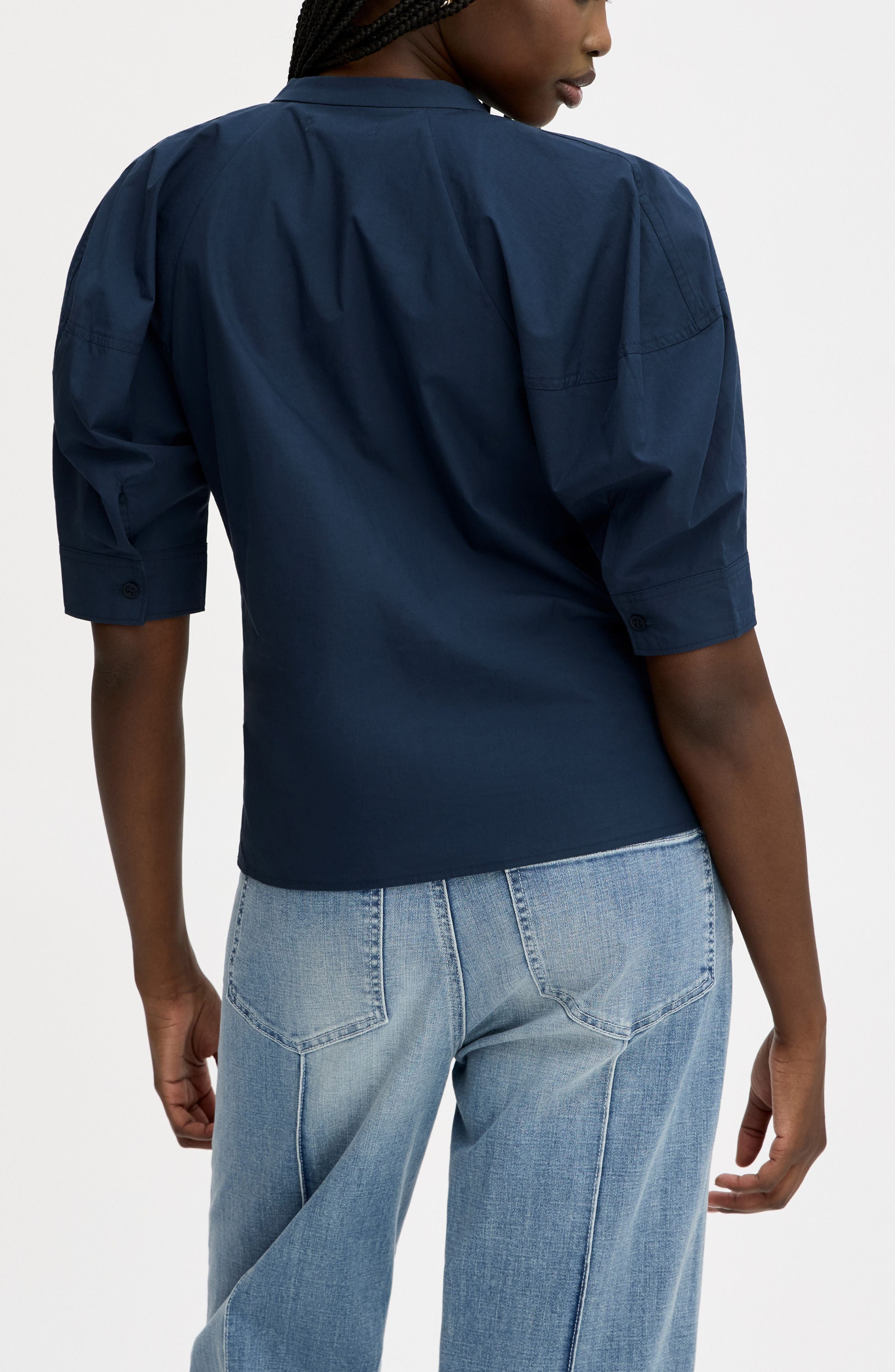 Puff Sleeve Cotton Poplin Shirt - image 4