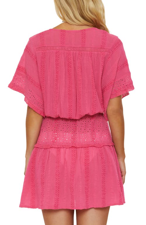 Isabella Rose Siena Eyelet Embroidered Cover-up Tunic In Rouge