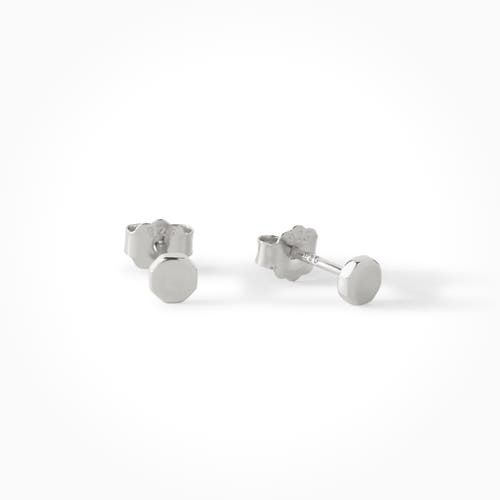 Ora Ana The Penny Mini Octogan Stud Earrings In Silver