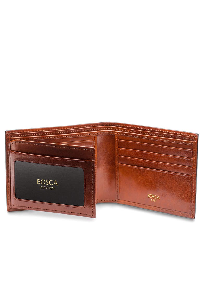 ID Flap Leather Wallet, Alternate, color, AMBER