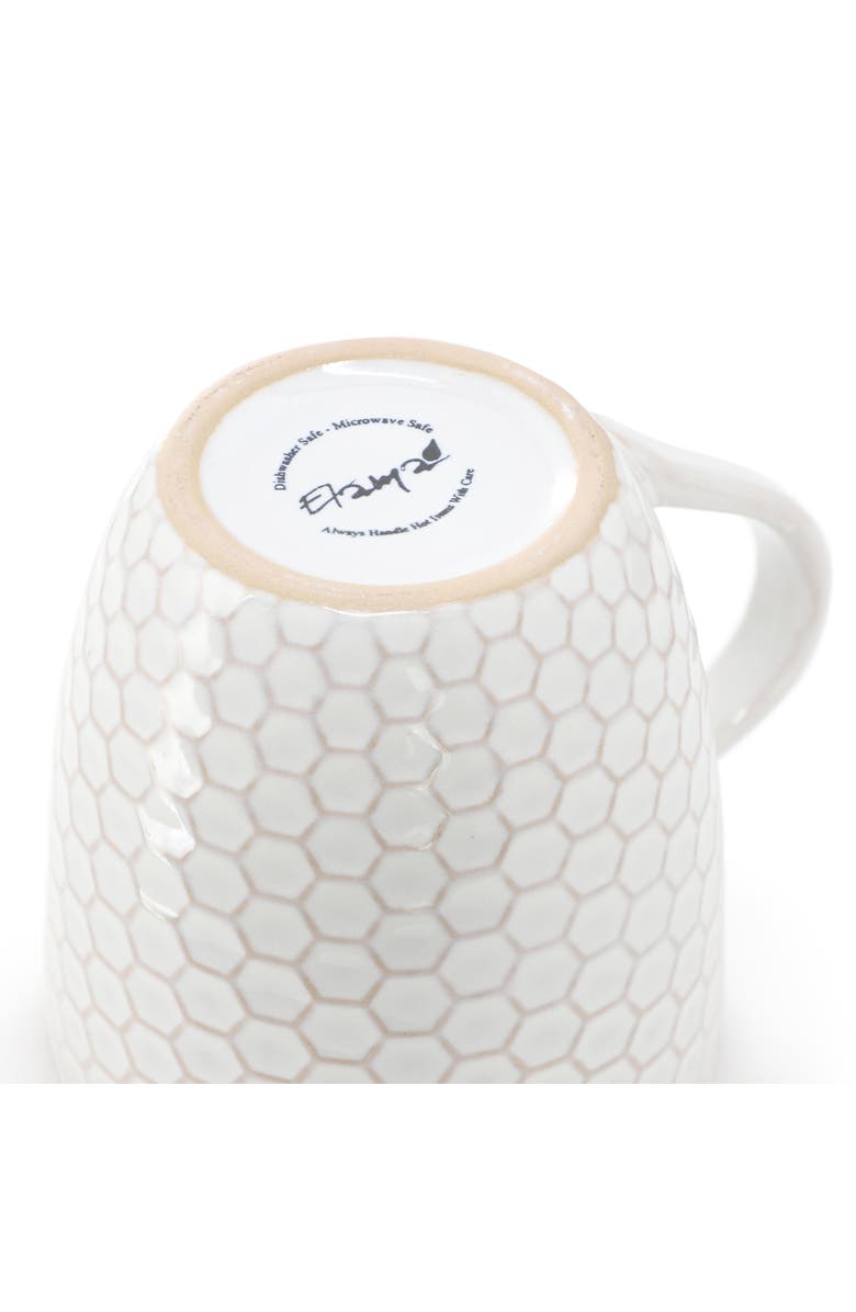 Elama Honeycomb 6 Piece 15 Ounce Mug Set, Alternate, color, White