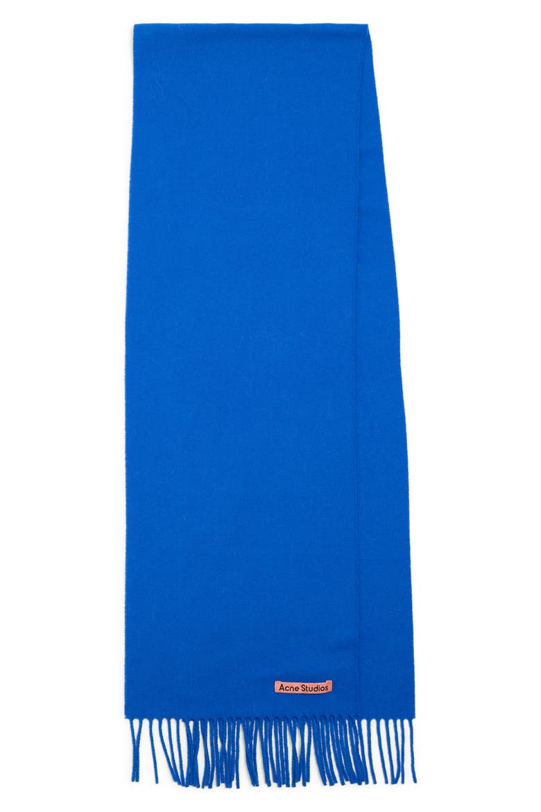 Canada Wool Fringe Scarf, Main, color, ROYAL BLUE