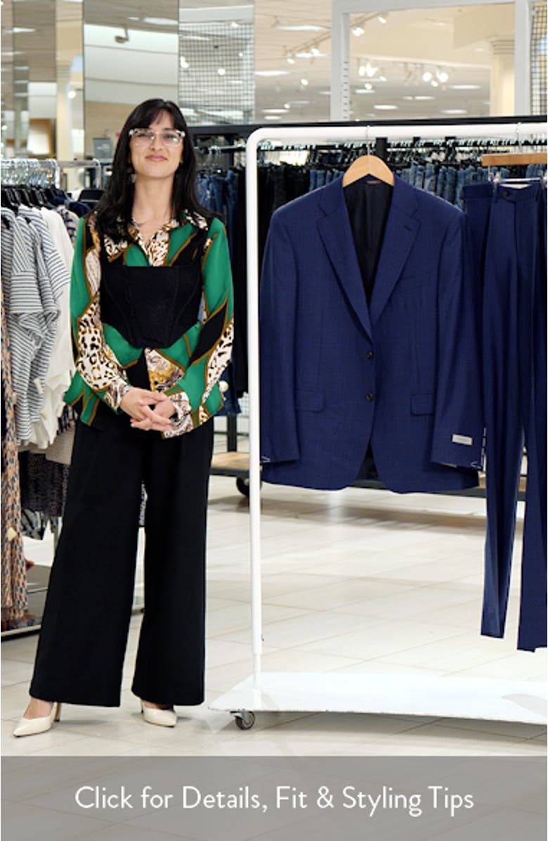 Siena Regular Fit Navy Check Super 150s Wool Suit, sales video thumbnail