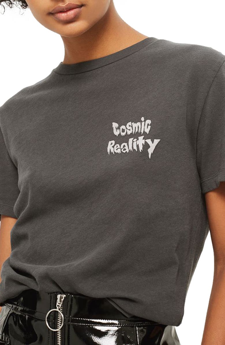 Topshop Cosmic Reality Graphic Tee, Main, color, 