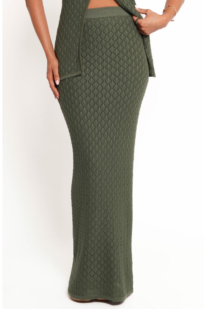 Asplie Pointelle Maxi Skirt, Main, color, OLIVE