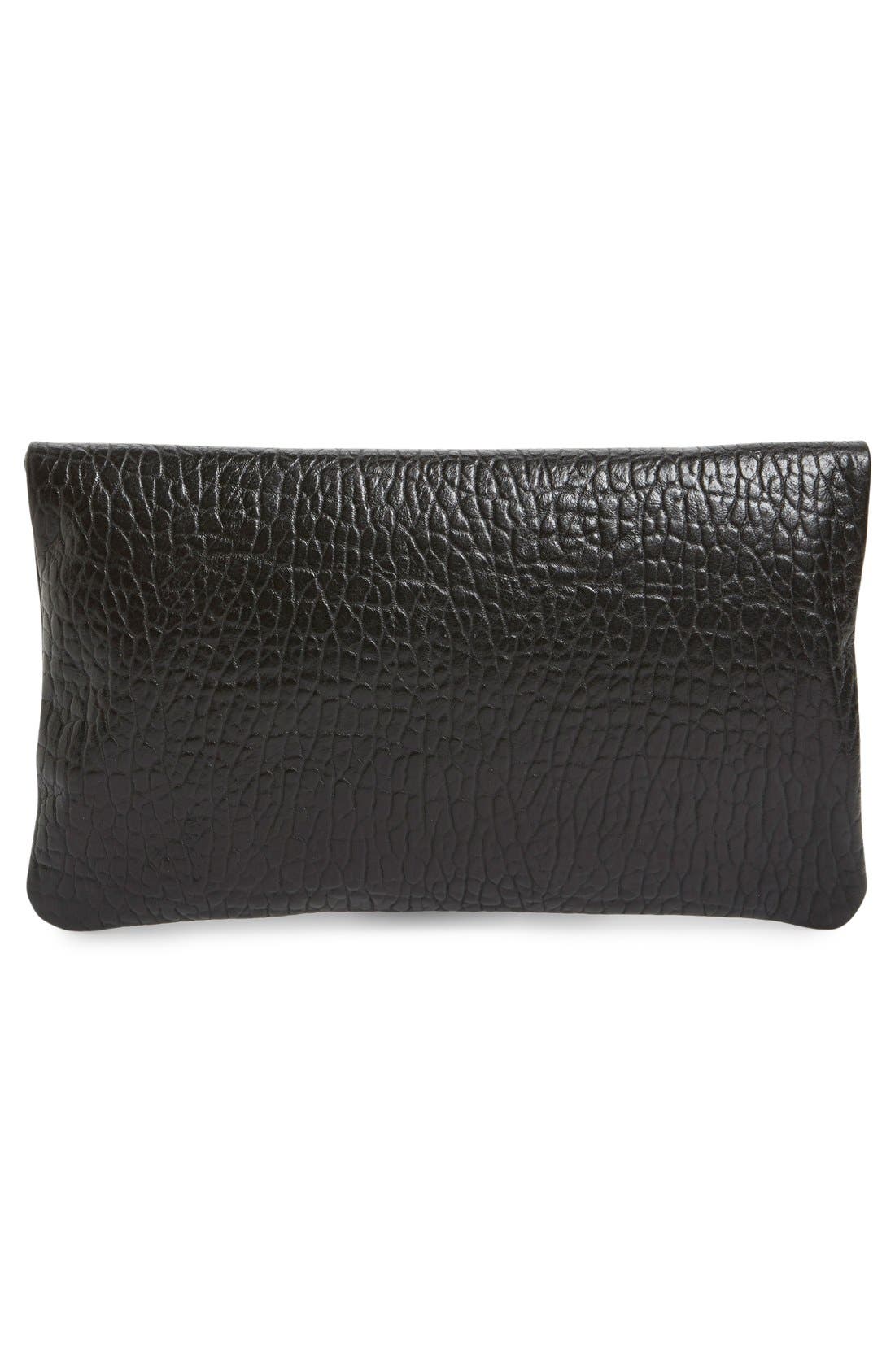 Clare V. Leather Foldover Clutch, Alternate, color, 
