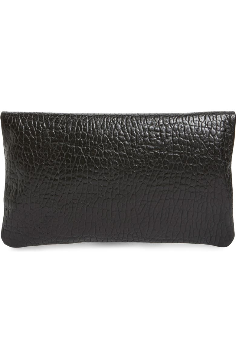 Clare V. Leather Foldover Clutch, Alternate, color,