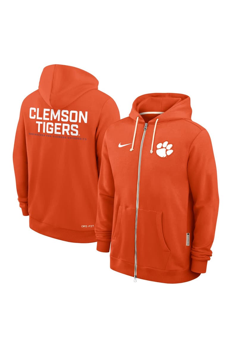 Men's Nike Orange Clemson Tigers 2025 Sideline Standard Issue Dri-FIT Full-Zip Hoodie, Alternate, color, Orange