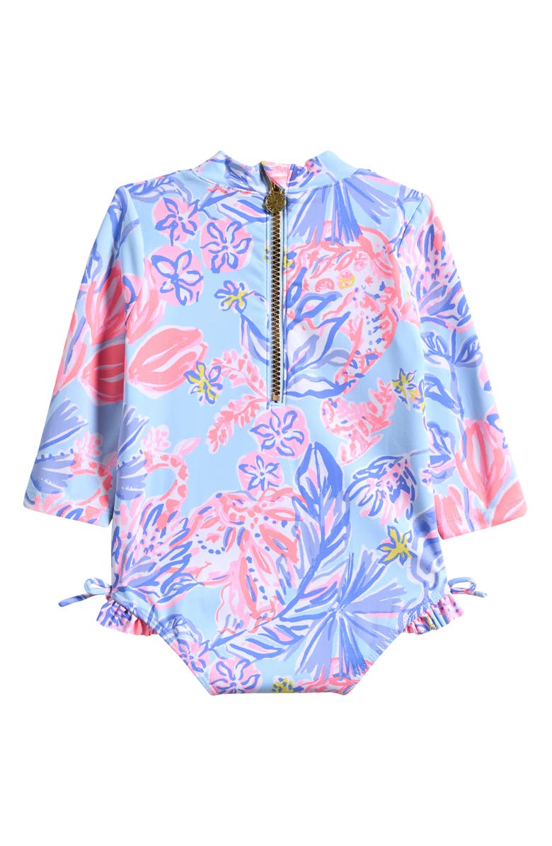 Lilly Pulitzer<sup>®</sup> Idella One-Piece Rashguard Swimsuit, Alternate, color, Multi Elephant Splash