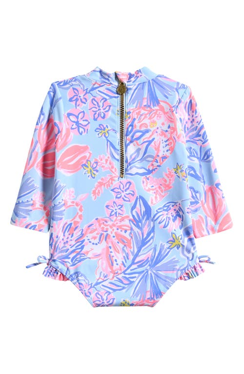 Lilly Pulitzer ® Idella One-piece Rashguard Swimsuit In Blue