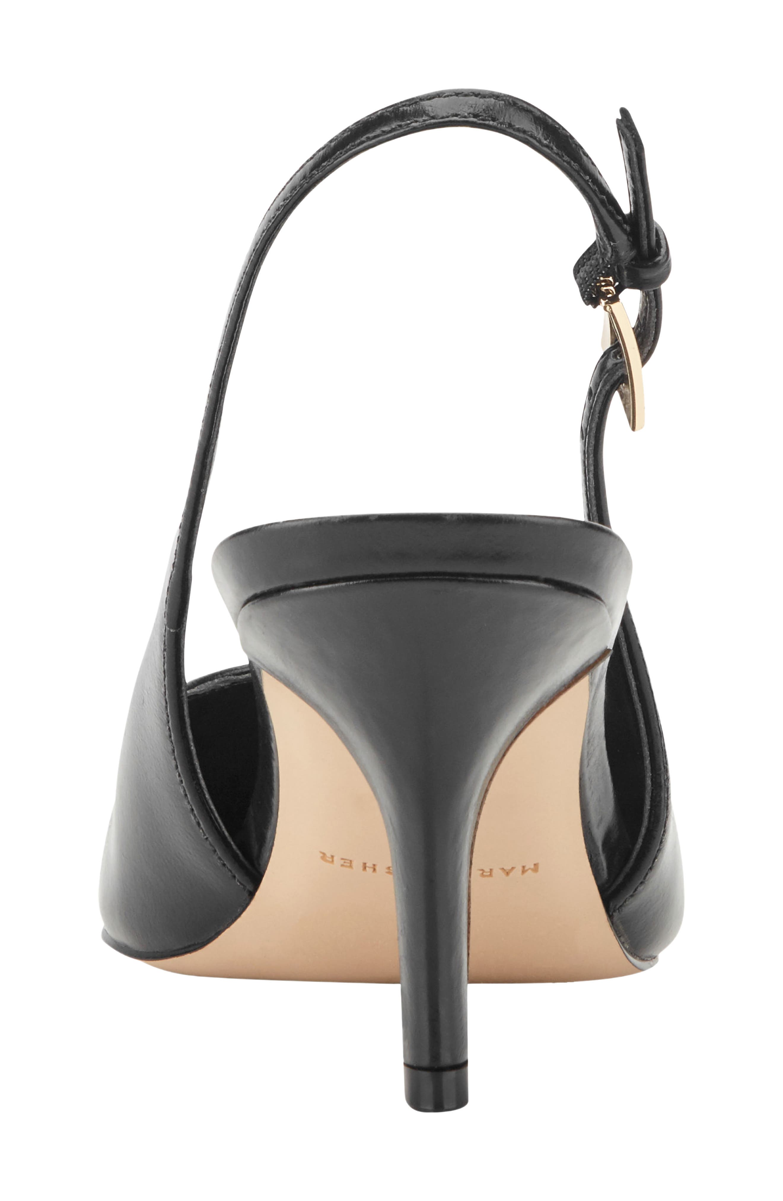 Dorie Slingback Pointed Toe Pump, Alternate, color, BLACK LEATHER
