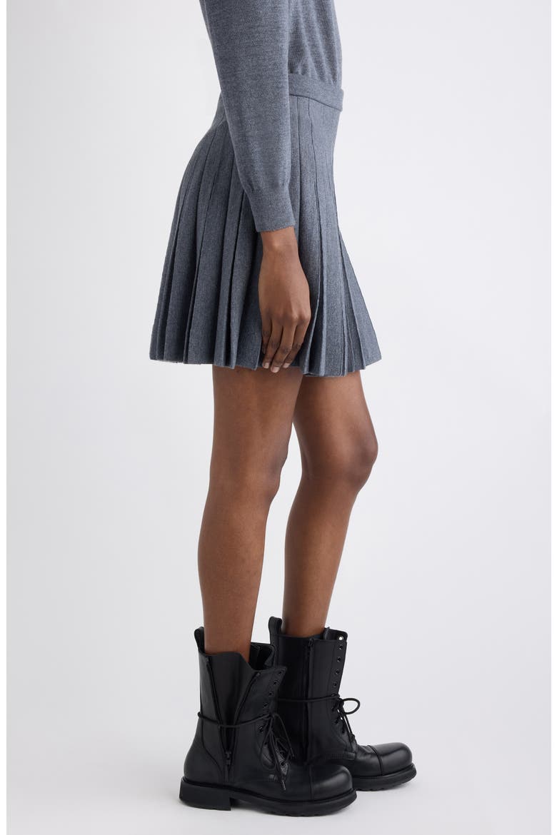 Pleated Wool Skirt, Alternate, color, 1167 HEATHER GREY