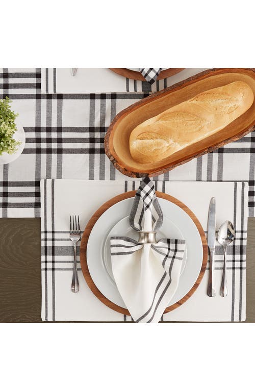 Design Imports Home Sweet Farmhouse Plaid Set Of 4 Placemats In Black