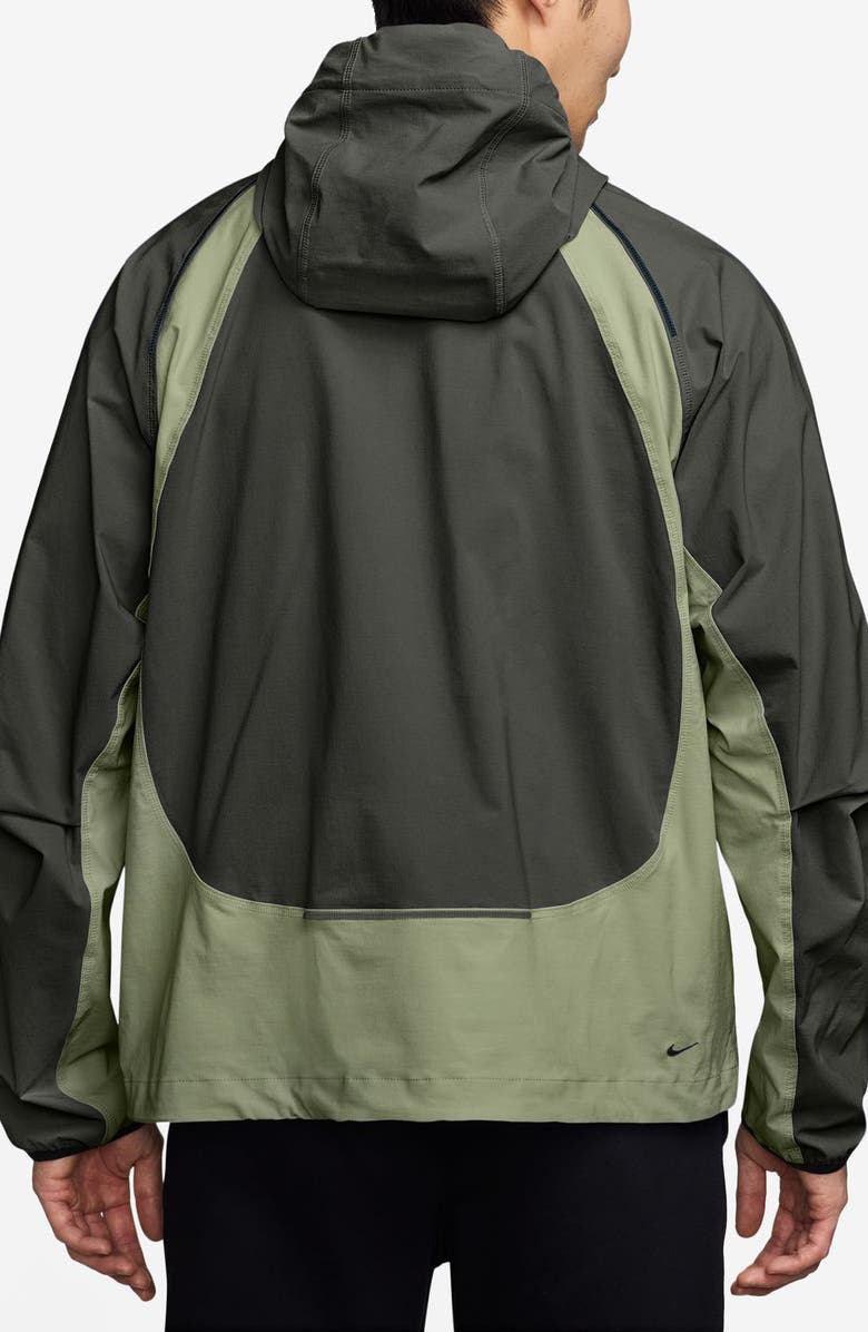 Nike Tech Dri-FIT Woven Oversize Hooded Stretch Nylon Zip Jacket, Alternate, color, Sequoia/ Oil Green