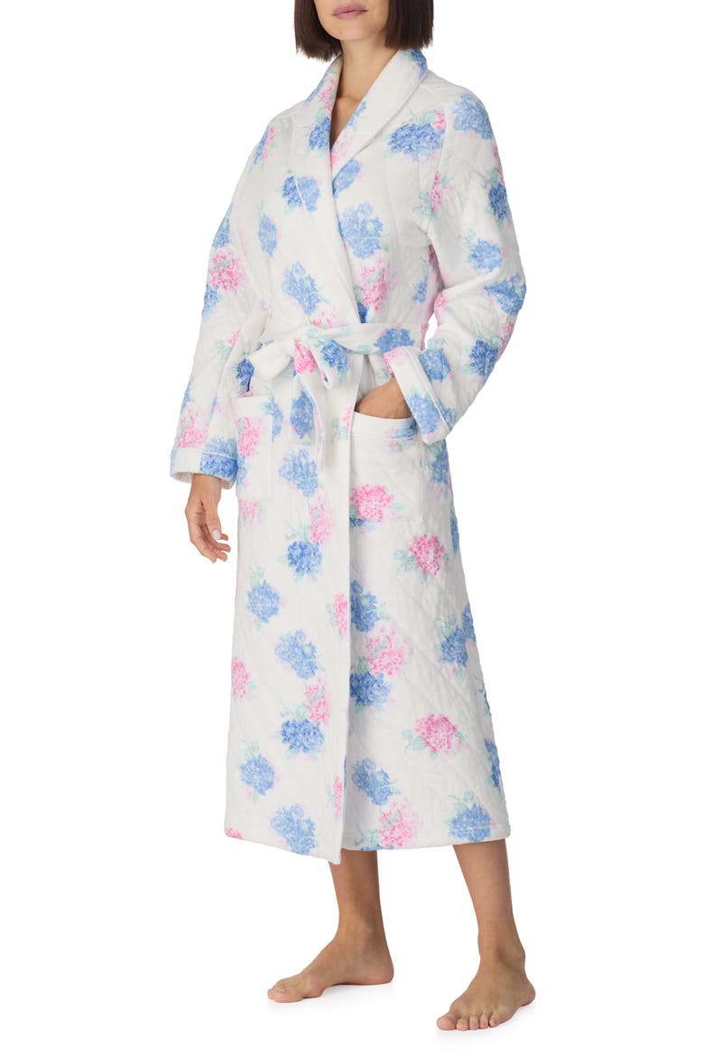 Ballet Quilted Wrap Robe, Alternate, color, WHITE/ FLORAL