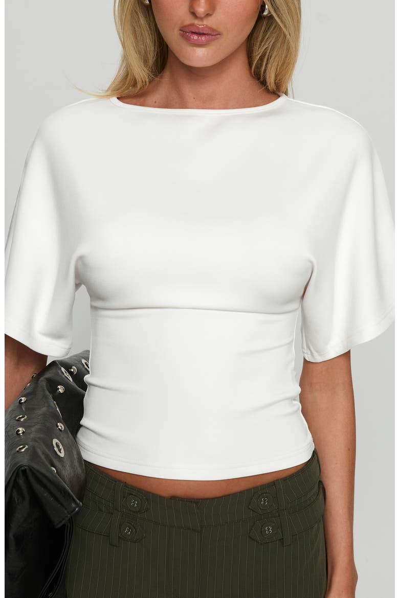 Arazia Crop Dolman Sleeve Knit Top, Alternate, color, WHITE