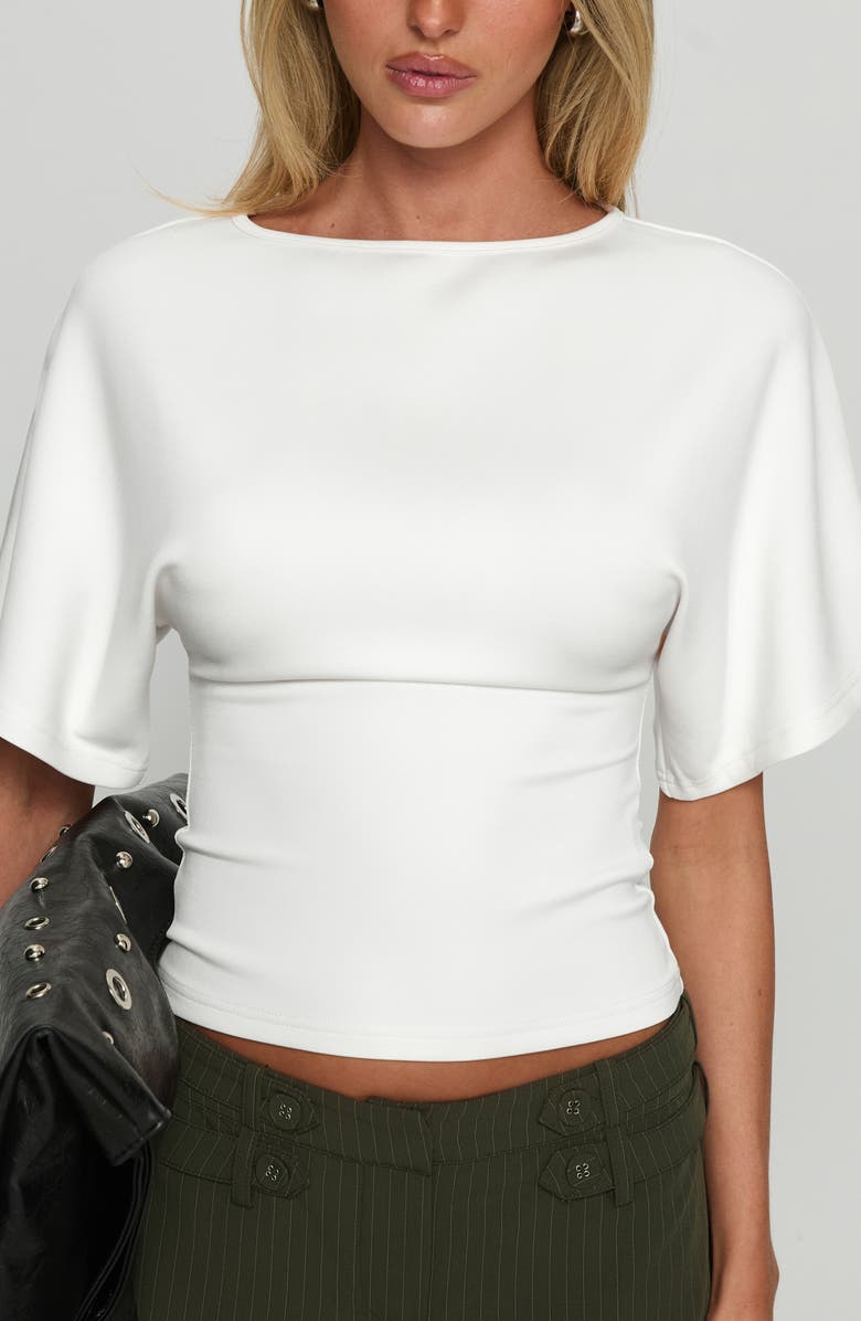 Princess Polly Arazia Crop Dolman Sleeve Knit Top, Alternate, color, White