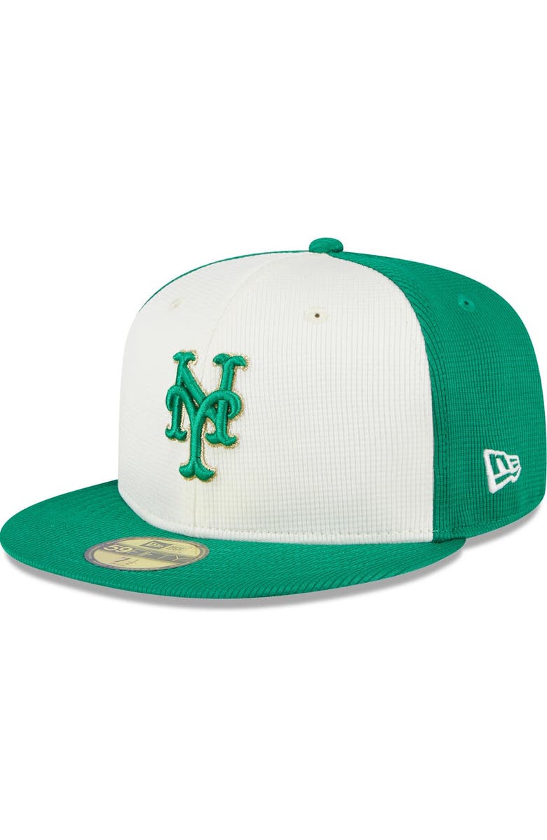 New Era Men's New Era White/Green New York Mets 2024 St. Patrick's Day 59FIFTY Fitted Hat, Main, color,