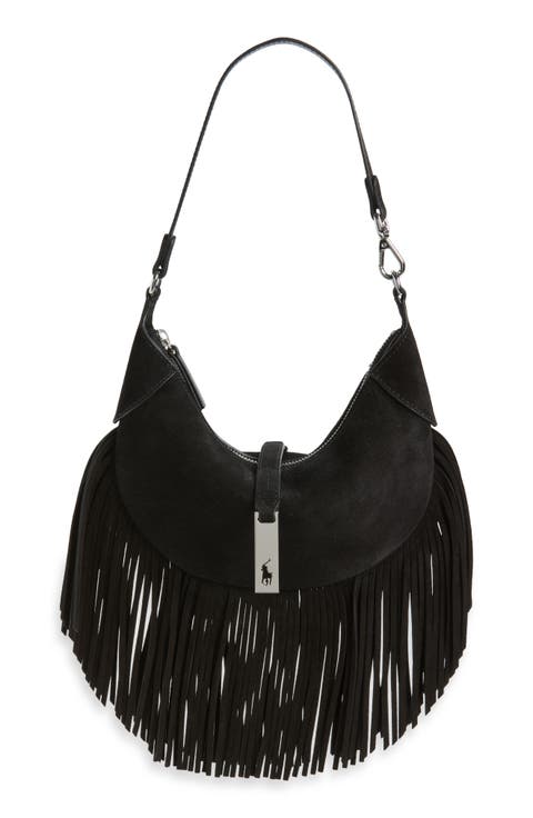 Fringe Suede Hobo Bag