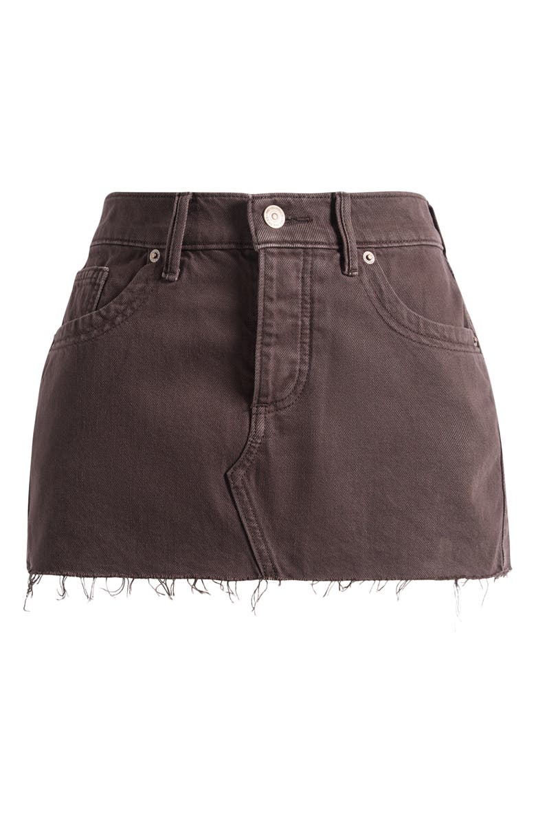 Free People Lainey Cutoff Miniskirt, Alternate, color, Chocolate