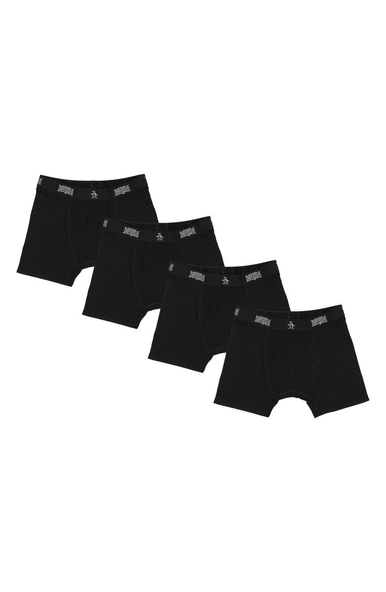 Original Penguin Assorted 4-Pack Boxer Briefs, Alternate, color, Black