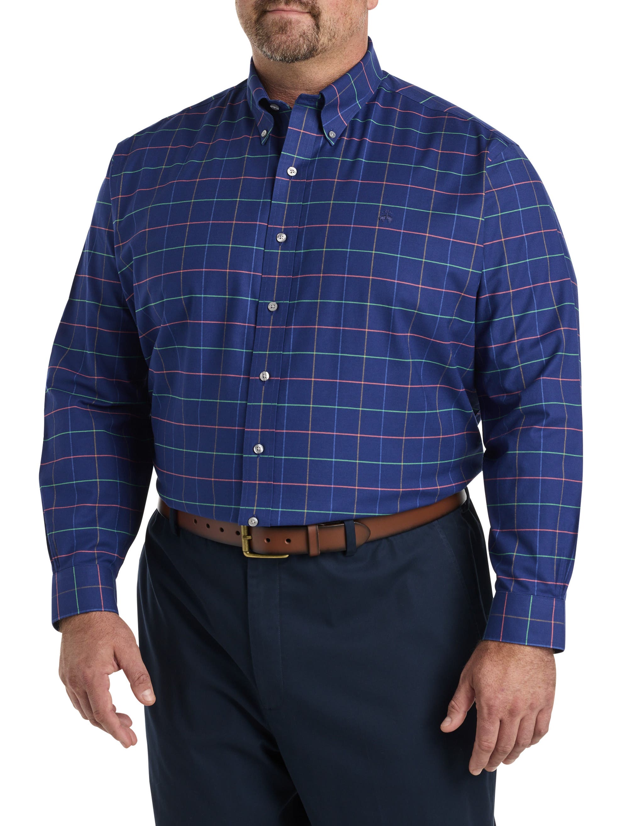 Big & Tall Non-Iron Check Sport Shirt - image 2
