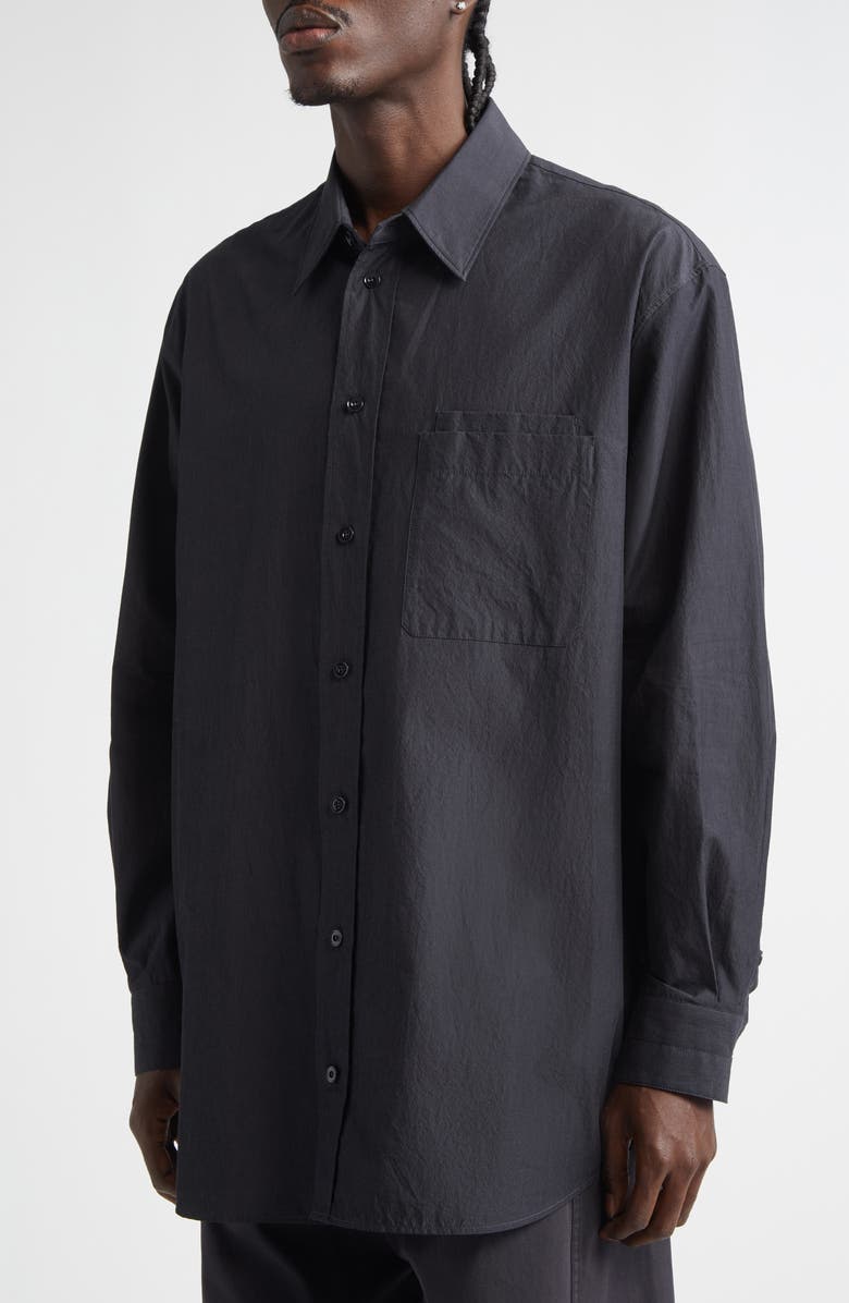Lemaire Double Pocket Button-Up Shirt, Alternate, color, Charcoal