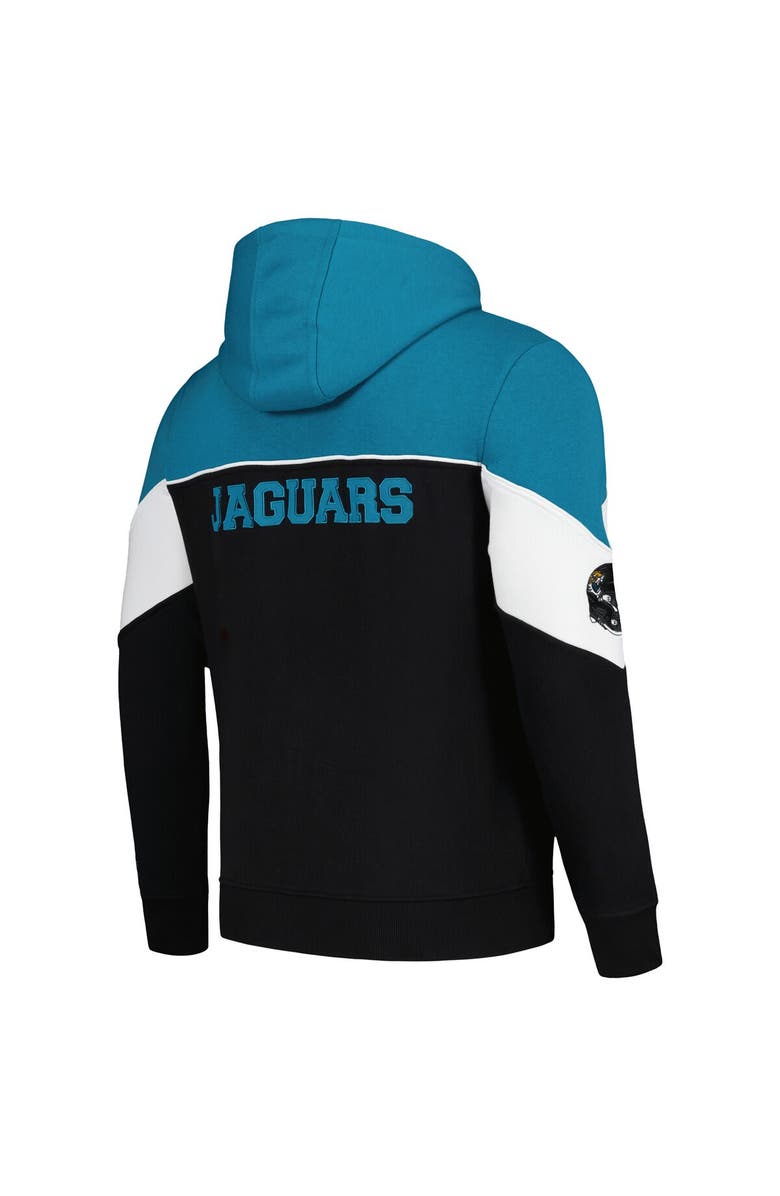STARTER Men's Starter Black/Teal Jacksonville Jaguars Running Back Full-Zip Hoodie, Alternate, color,
