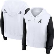 Nike Women's Nike White Alabama Crimson Tide Cropped Beyond Capability Color-Block Script Full-Zip Hoodie