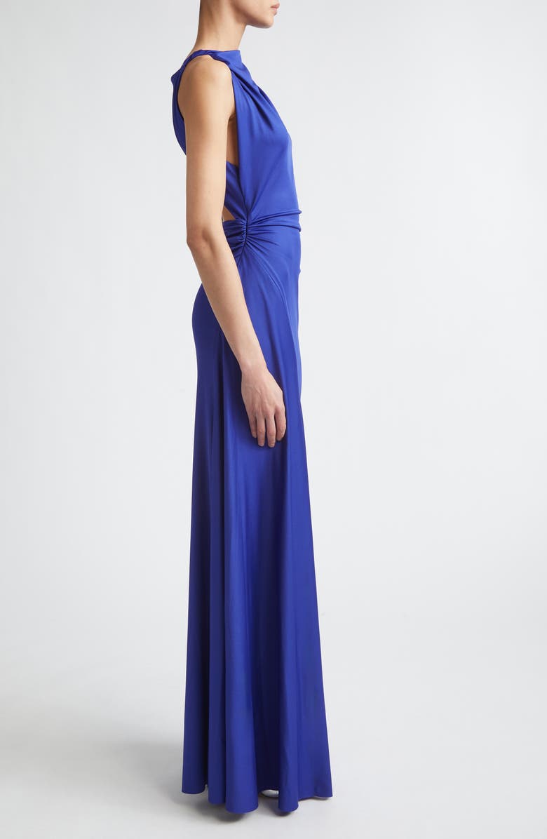 Victoria Beckham Draped Stretch Jersey Gown, Alternate, color, Bright Indigo