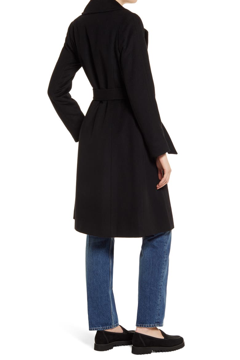 Women's Wool & Cashmere Blend Wrap Coat, Alternate, color, BLACK