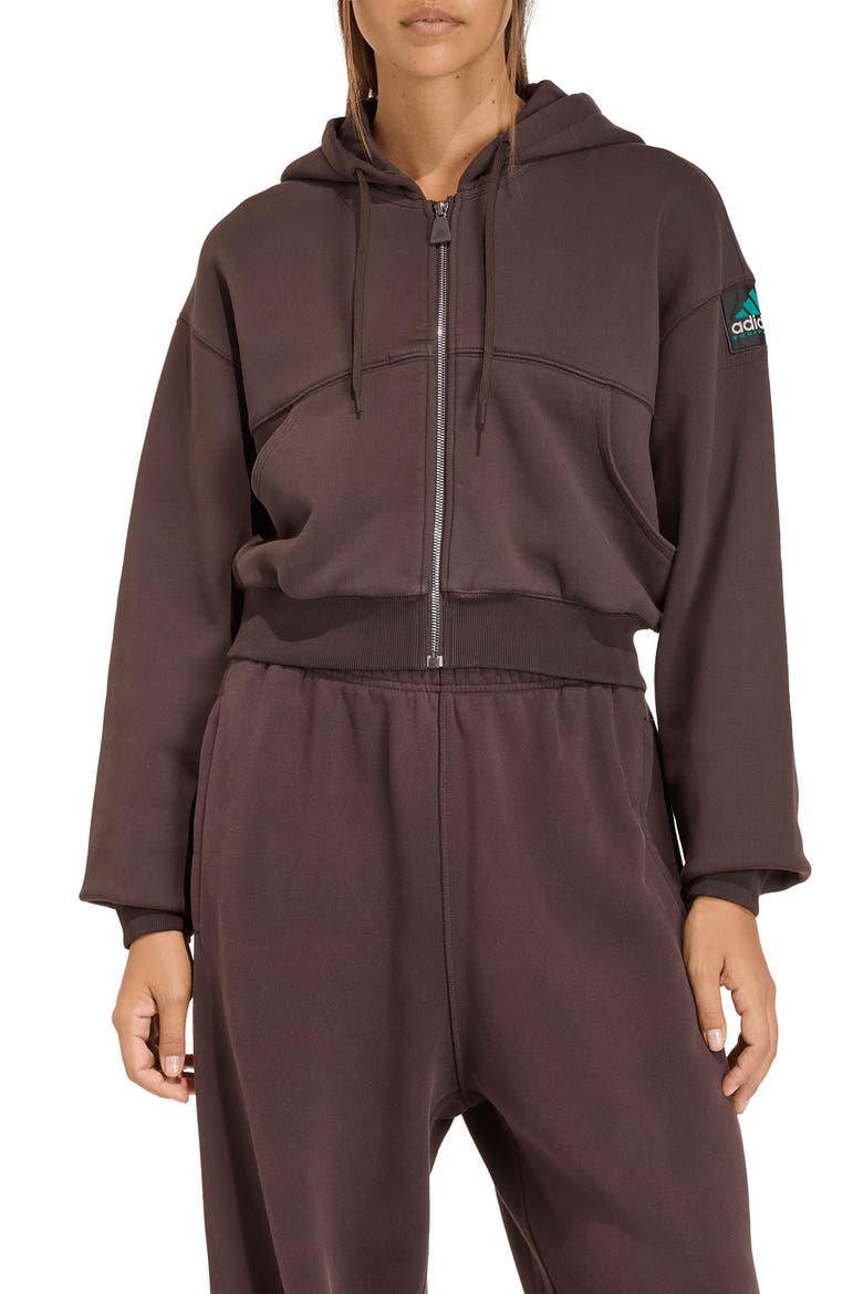 Full Zip Cropped Hoodie, Main, color, AURORA COFFEE/