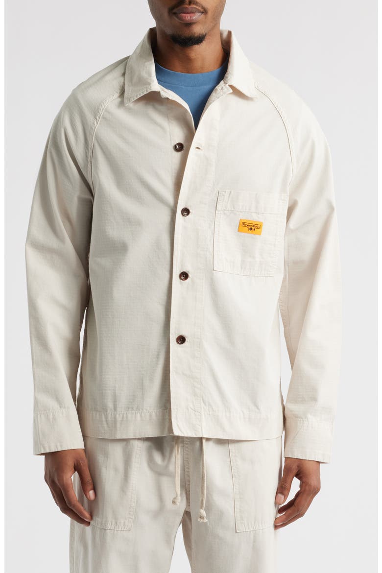 Organic Cotton Ripstop Front of House Jacket, Alternate, color, BONE
