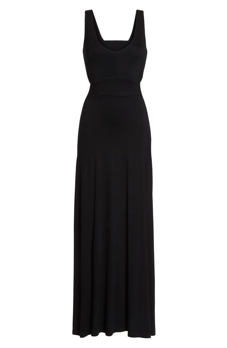 Fraiche by J Open Back Maxi Dress, Alternate, color, Black