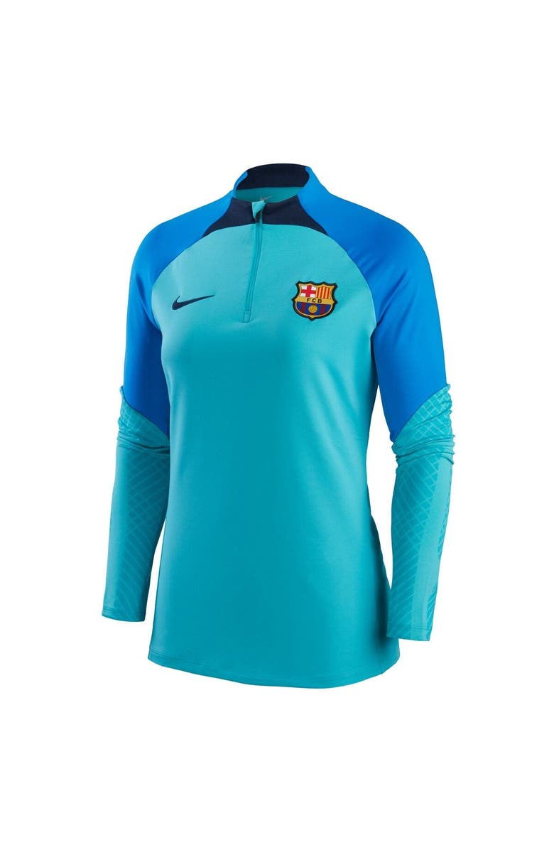 Nike Women's Nike Turquoise Barcelona Strike Drill Raglan Performance Quarter-Zip Top, Alternate, color, 