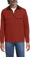 Lands' End Long Sleeve Corduroy Collar Bedford Rib Quarter Zip