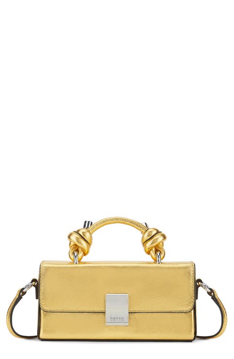 Micro Mary Soft Metallic Leather Crossbody Bag