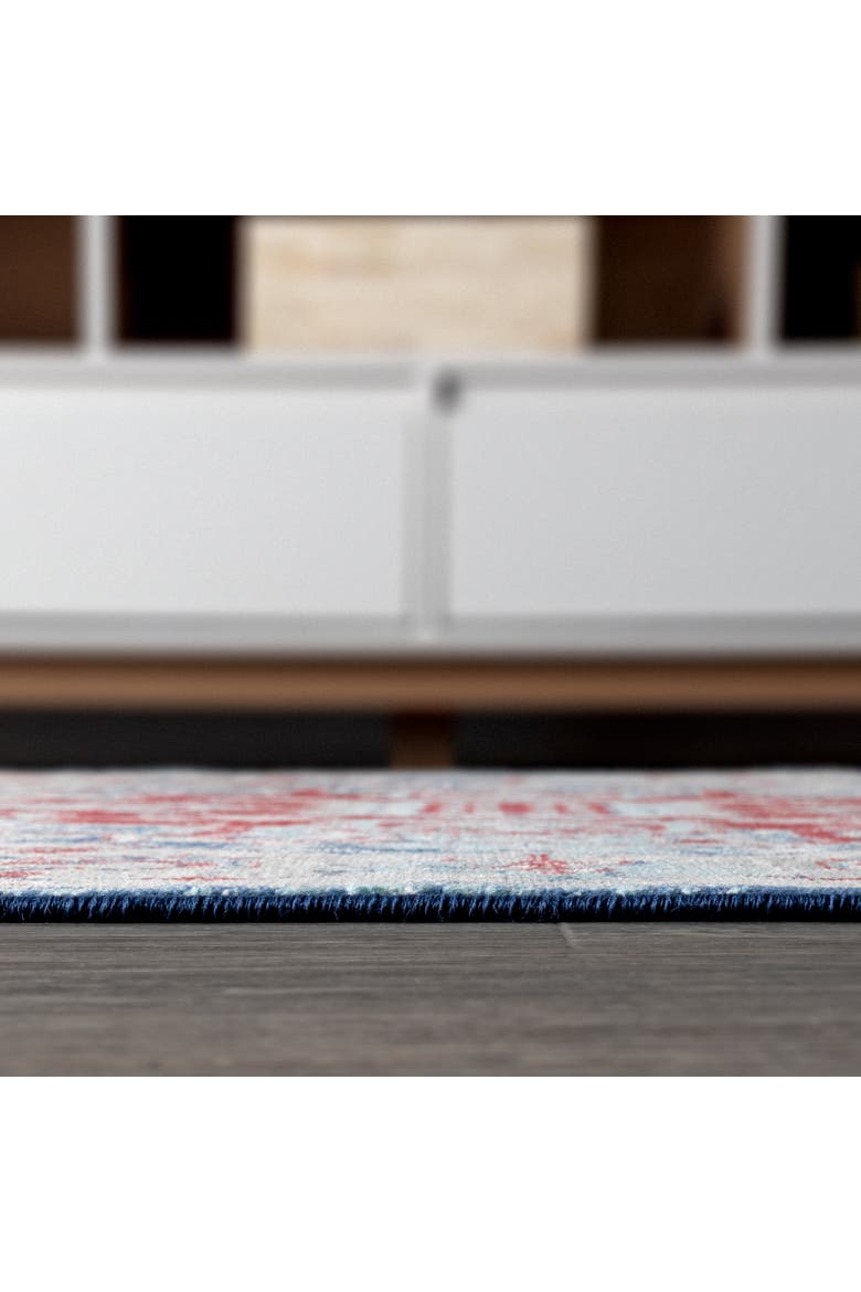 Modern Persian Vintage Medallion Area Rug, Alternate, color, Red/Navy