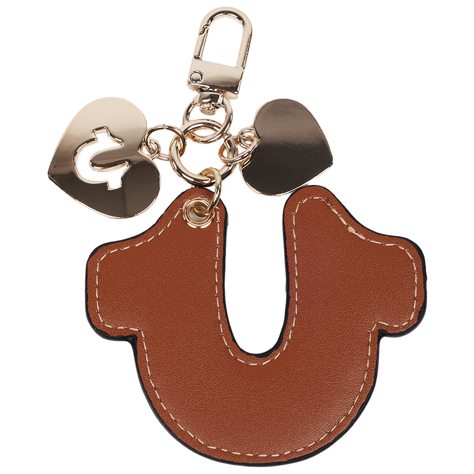 True Religion Rhinestone Horseshoe Bag Charm, Alternate, color, Cognac