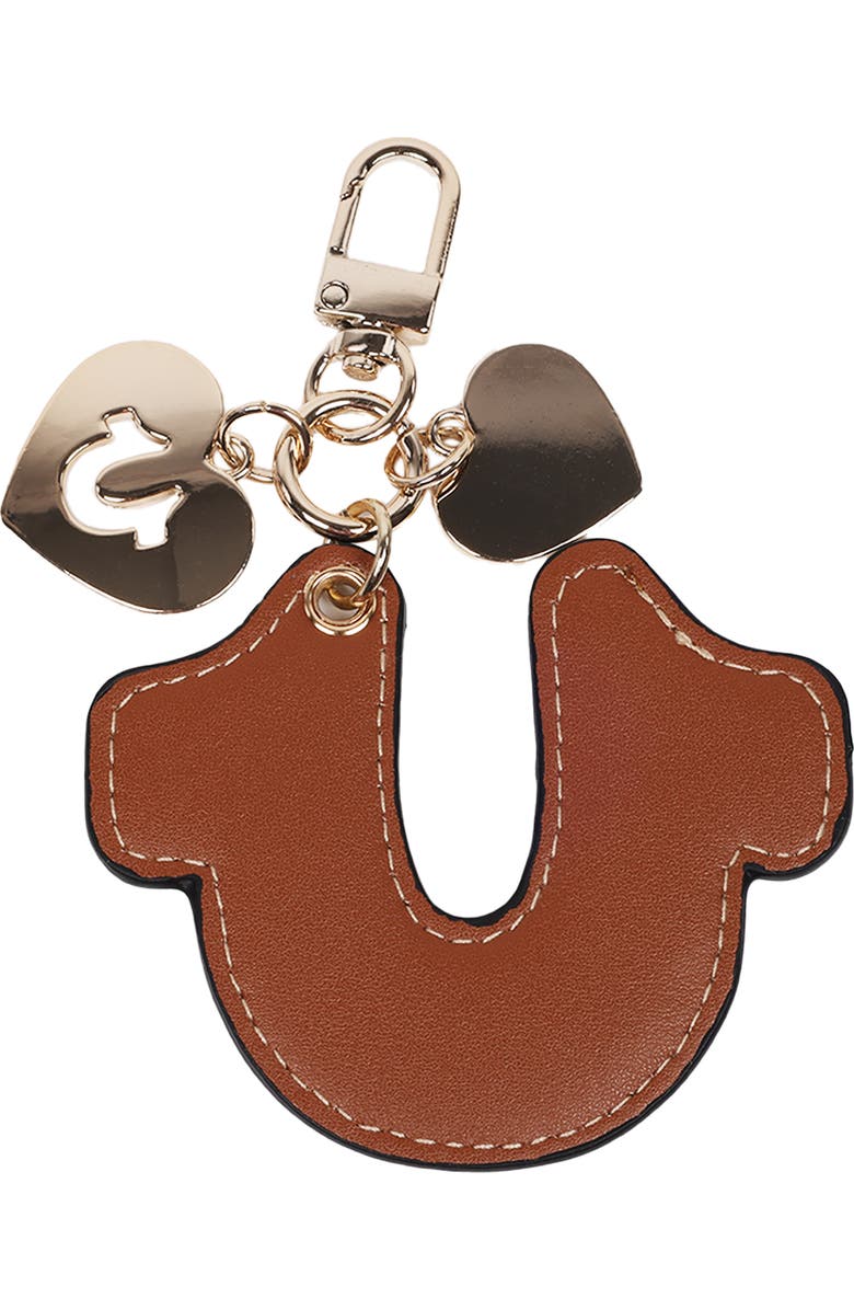 True Religion Rhinestone Horseshoe Bag Charm, Alternate, color, Cognac