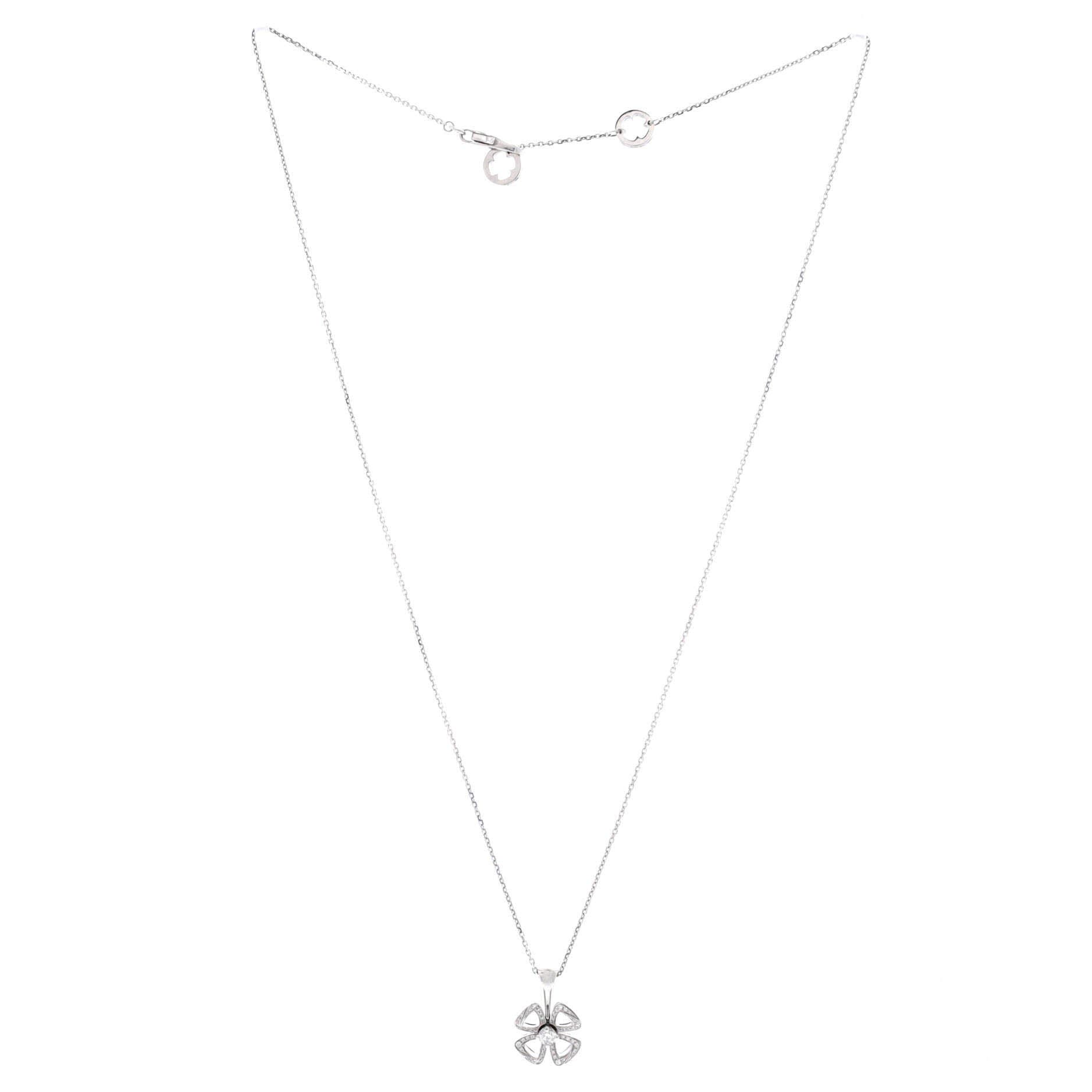 Fiorever Pendant Necklace 18K White Gold with Diamonds, Alternate, color, Metallic Gold