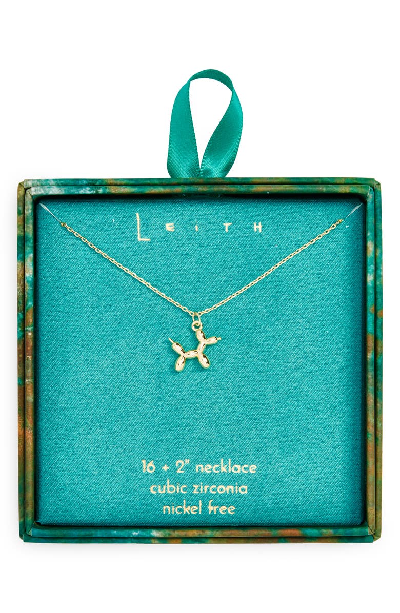 Leith Balloon Animal Pendant Necklace, Main, color, Gold