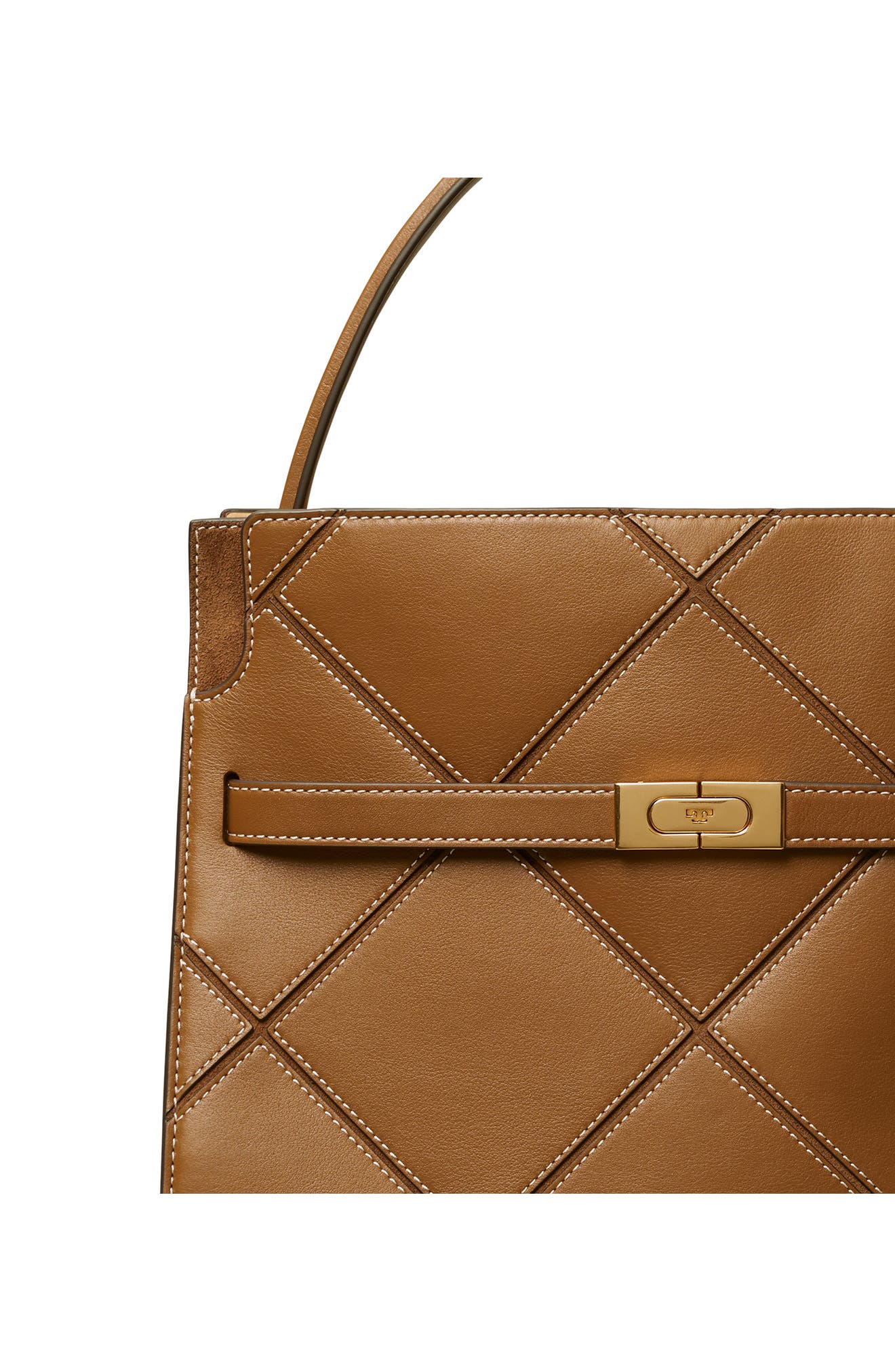 Tory Burch Lee Radziwill Leather Diamond Double Bag, Alternate, color, 