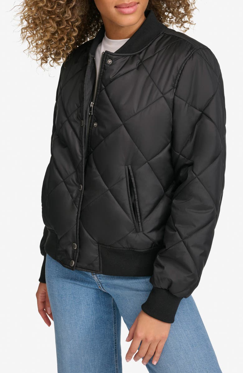Levi's Quilted Bomber Jacket, Alternate, color, Black