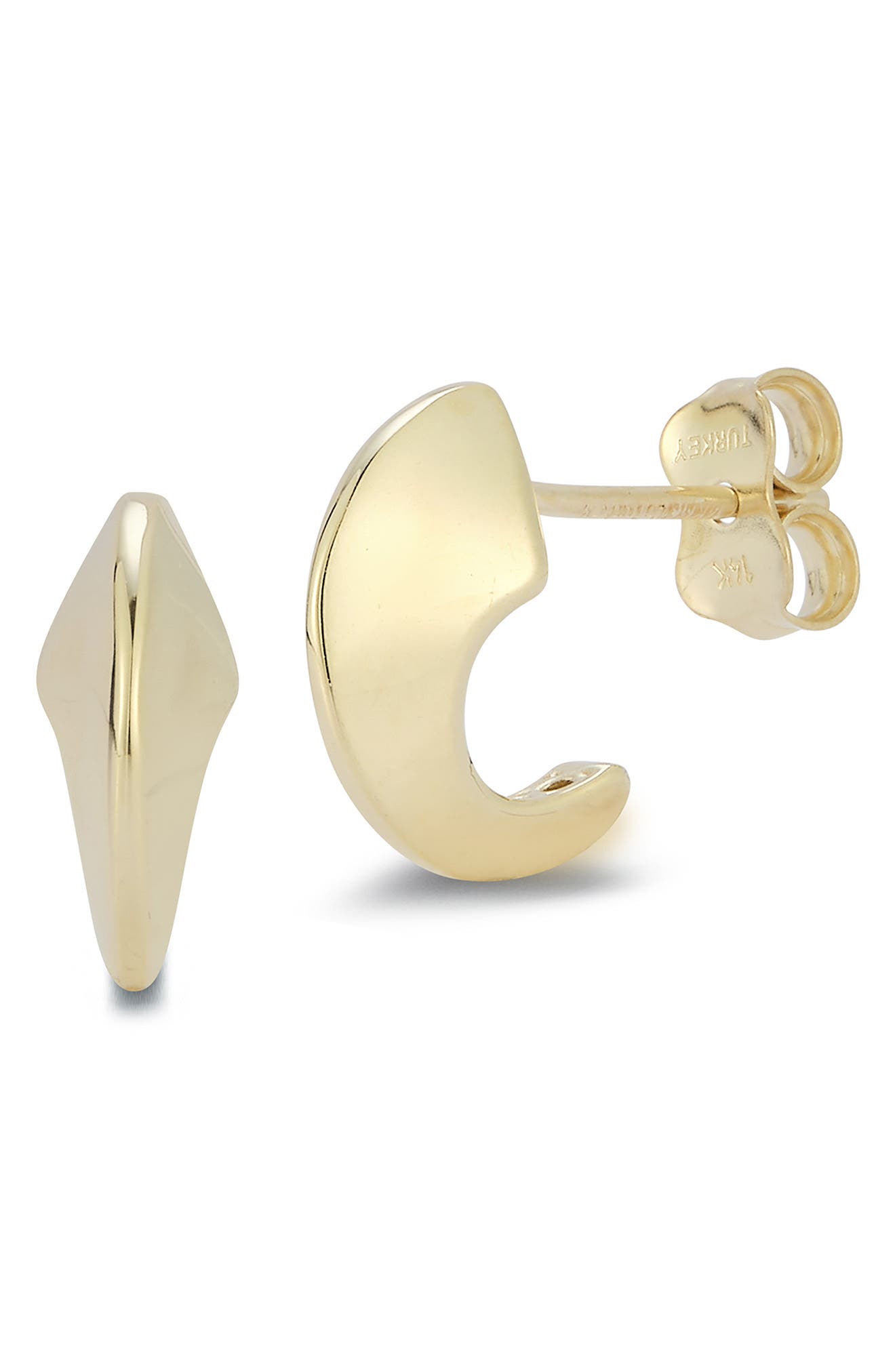 Ember Fine Jewelry <p>14K Gold Mini C Huggie Earrings</p>