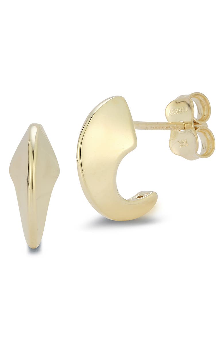 Ember Fine Jewelry <p>14K Gold Mini C Huggie Earrings</p>, Main, color, Gold