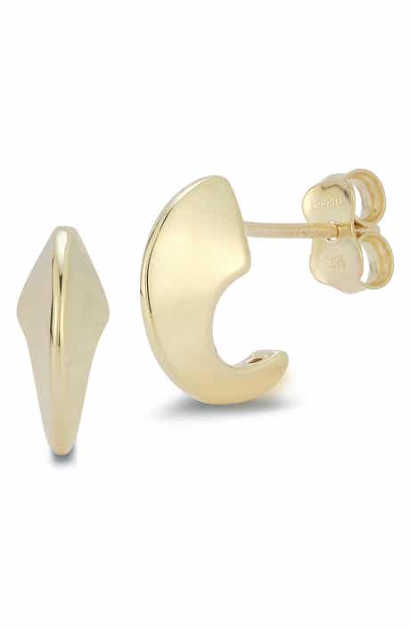 Ember Fine Jewelry <p>14K Gold Mini C Huggie Earrings</p>