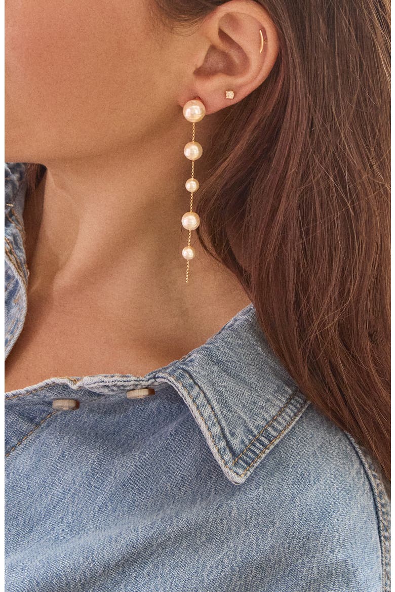 Blair Faux Pearl Earrings, Alternate, color, PEARL